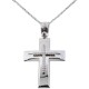 Λευκόχρυσος βαπτιστικός σταυρός Κ14 με αλυσίδα