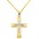 Χρυσός βαπτιστικός σταυρός διπλής όψης Κ14 με αλυσίδα