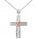 Λευκόχρυσος σταυρός Κ14 με αλυσίδα