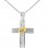 Λευκόχρυσος σταυρός Κ14 με αλυσίδα