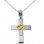 Λευκόχρυσος σταυρός Κ14 με αλυσίδα