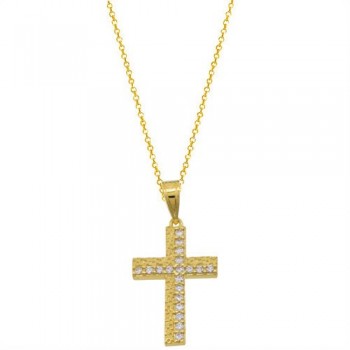 Χρυσό σταυρουδάκι Κ14 με αλυσίδα