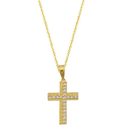 Χρυσό σταυρουδάκι Κ14 με αλυσίδα