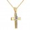 Χρυσός σταυρός Κ14 με μονόγραμμα με αλυσίδα