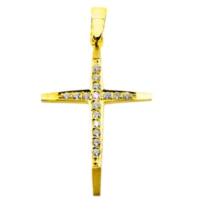 Χρυσός σταυρός Κ14 με αλυσίδα