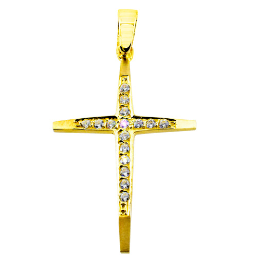 Χρυσός σταυρός Κ14 με αλυσίδα