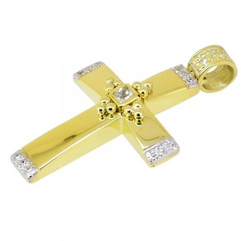 Χρυσός βαπτιστικός σταυρός Κ14 με αλυσίδα