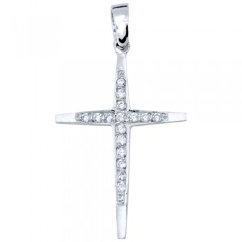 Λευκόχρυσος σταυρός Κ14 με αλυσίδα