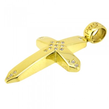 Χρυσός βαπτιστικός σταυρός Κ14 με αλυσίδα