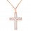 Σταυρός από ροζ χρυσό Κ14 με αλυσίδα