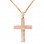 Σταυρός από ροζ χρυσό Κ14 με αλυσίδα