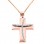 Βαπτιστικός σταυρός από ροζ χρυσό Κ14 με αλυσίδα