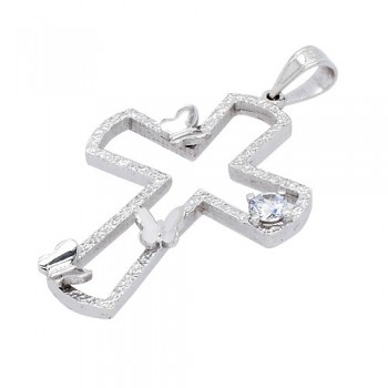 Λευκόχρυσος σταυρός βάπτισης Κ14 με αλυσίδα