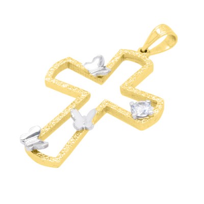 Χρυσός βαπτιστικός σταυρός Κ14 με αλυσίδα