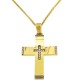 Χρυσός βαπτιστικός σταυρός Κ14 με αλυσίδα
