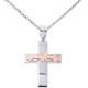 Λευκόχρυσος βαπτιστικός σταυρός Κ14 με αλυσίδα