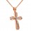 Ροζ χρυσός γυναικείος βαπτιστικός σταυρός Κ14 με αλυσίδα