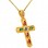 Χρυσός Βυζαντινός σταυρός Κ14 με αλυσίδα