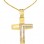 Xρυσός σταυρός διπλής όψης Κ14 με αλυσίδα