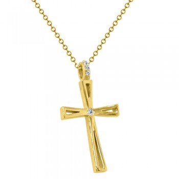 Χρυσός γυναικείος βαπτιστικός σταυρός Κ14 με αλυσίδα