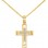 Χρυσός βαπτιστικός σταυρός διπλής όψης Κ14 με αλυσίδα