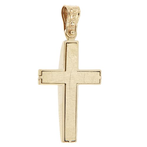 Χρυσός γυναικείος βαπτιστικός σταυρός Κ14 με αλυσίδα