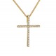 Χρυσός γυναικείος βαπτιστικός σταυρός Κ14 με αλυσίδα