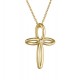 Χρυσός γυναικείος βαπτιστικός σταυρός Κ14 με αλυσίδα