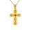 Χρυσός μασίφ Βυζαντινός σταυρός Κ14 με αλυσίδα
