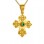 Χρυσός μασίφ Βυζαντινός σταυρός Κ14 με αλυσίδα
