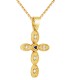 Χρυσός γυναικείος σταυρός Κ14 με αλυσίδα