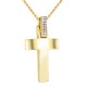 Χρυσός γυναικείος βαπτιστικός σταυρός Κ14 με αλυσίδα