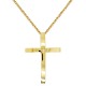 Χρυσός γυναικείος μασίφ βαπτιστικός σταυρός Κ14 με αλυσίδα