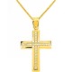 Χρυσός βαπτιστικός σταυρός Κ9 με αλυσίδα