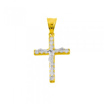 Χρυσός σταυρός Κ14 με ζιργκόν