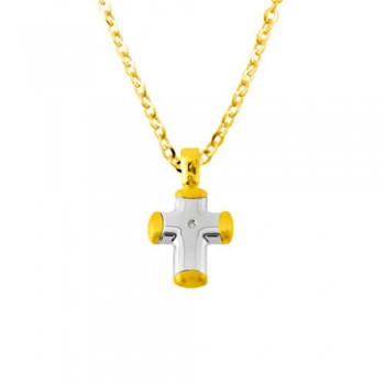 Χρυσός σταυρός Κ18 με brilliant