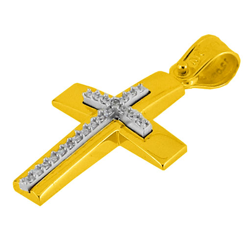 Χρυσός βαπτιστικός σταυρός Κ14 με αλυσίδα