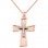Μασίφ βαπτιστικός σταυρός από ροζ χρυσό Κ14 με αλυσίδα