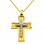 Χρυσός μασίφ βαπτιστικός σταυρός Κ14 με αλυσίδα