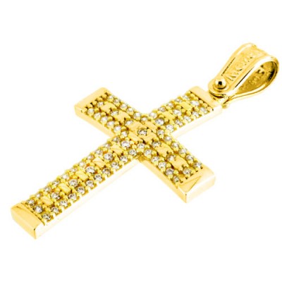 Χρυσός βαπτιστικός σταυρός Κ14 με αλυσίδα