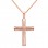 Βαπτιστικός σταυρός από ροζ χρυσό Κ14 με αλυσίδα