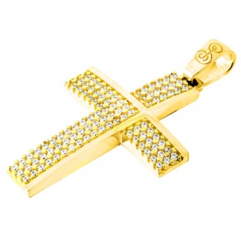 Χρυσός βαπτιστικός σταυρός Κ14 με αλυσίδα