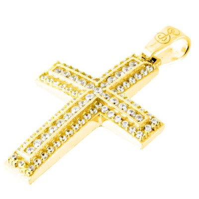 Χρυσός βαπτιστικός σταυρός Κ14 με αλυσίδα