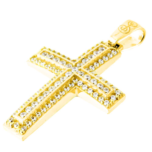 Χρυσός βαπτιστικός σταυρός Κ14 με αλυσίδα