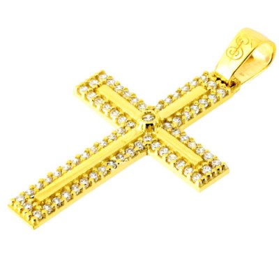 Χρυσός βαπτιστικός σταυρός Κ14 με αλυσίδα