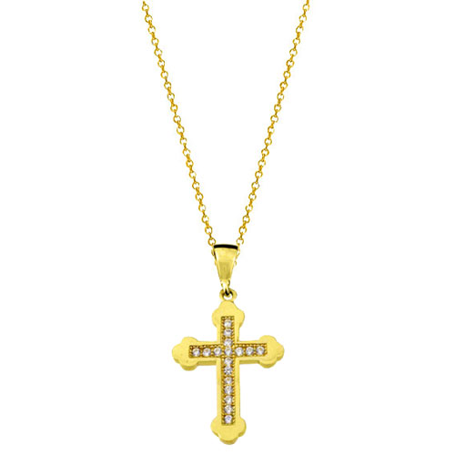 Χρυσός σταυρός Κ14 με αλυσίδα