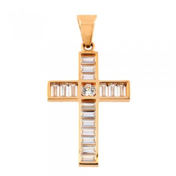 Σταυρός από ροζ χρυσό Κ14