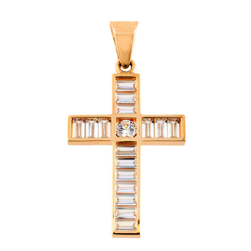 Σταυρός από ροζ χρυσό Κ14
