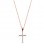 Σταυρός από ροζ χρυσό Κ14 με αλυσίδα