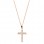 Σταυρός από ροζ χρυσό Κ14 με αλυσίδα